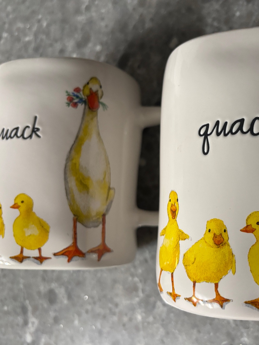Rae Dunn White Ceramic Mug with Yellow Ducklings